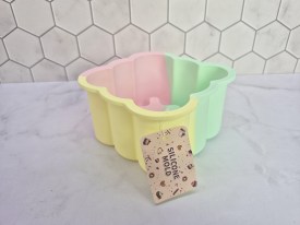 Mini tortera silicona tricolor cuadrada bordes ondulados